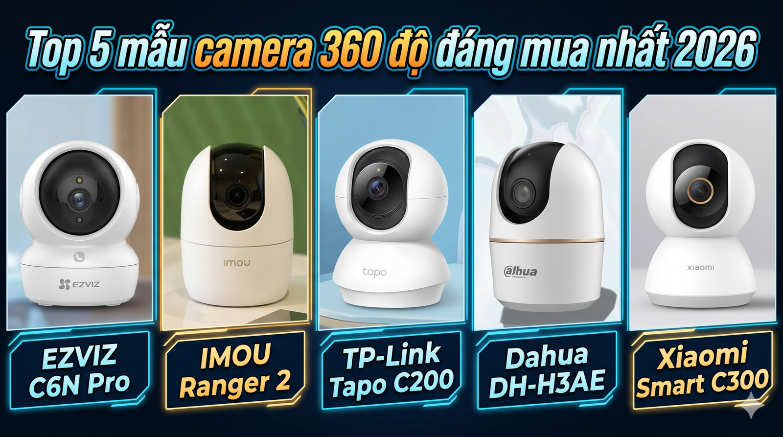 Top camera giám sát gia đình 360 độ năm 2026